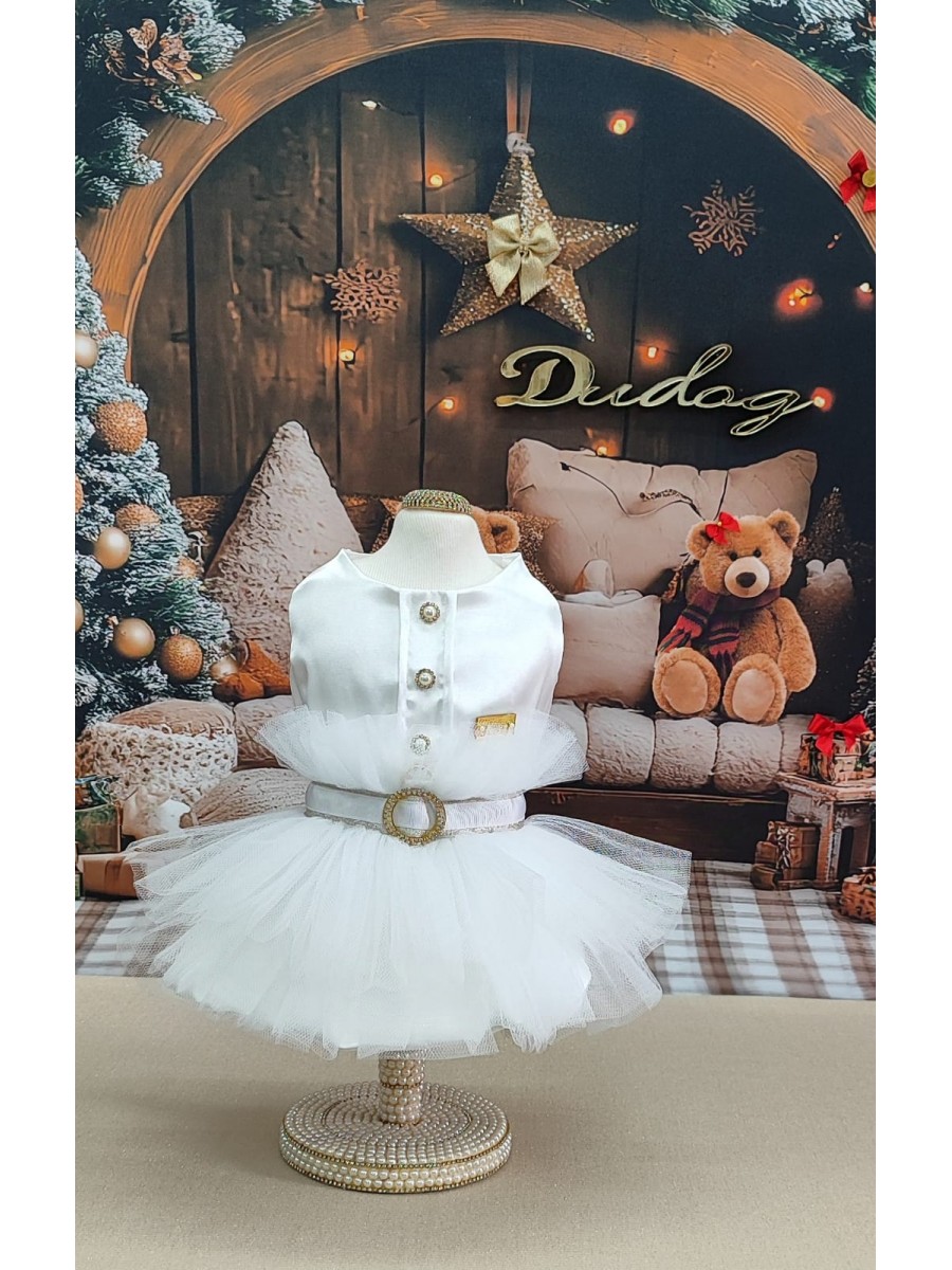 CÓD N159 - VESTIDO LOVELY BRANCO TULES