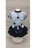 CÓD 1121 - VESTIDO MESCLA PRETO BUBBLE