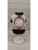 CÓD 1124 - CASACO LISTRA MOCHILA PRETA