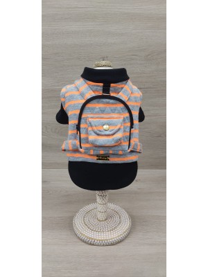 CÓD 1124 - CASACO LISTRA MOCHILA PRETA