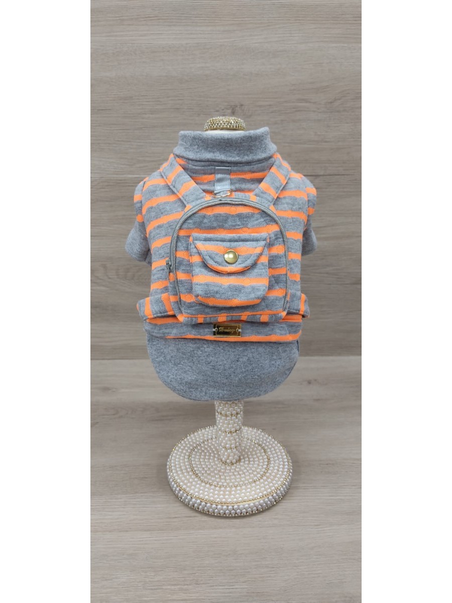 CÓD 1125 - CASACO LISTRA MOCHILA MESCLA