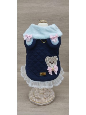 CÓD 1128 - CASACO TEDDY AZUL FÊMEA