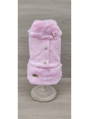 CÓD 1130 - CASACO PLUSH PELO ROSA