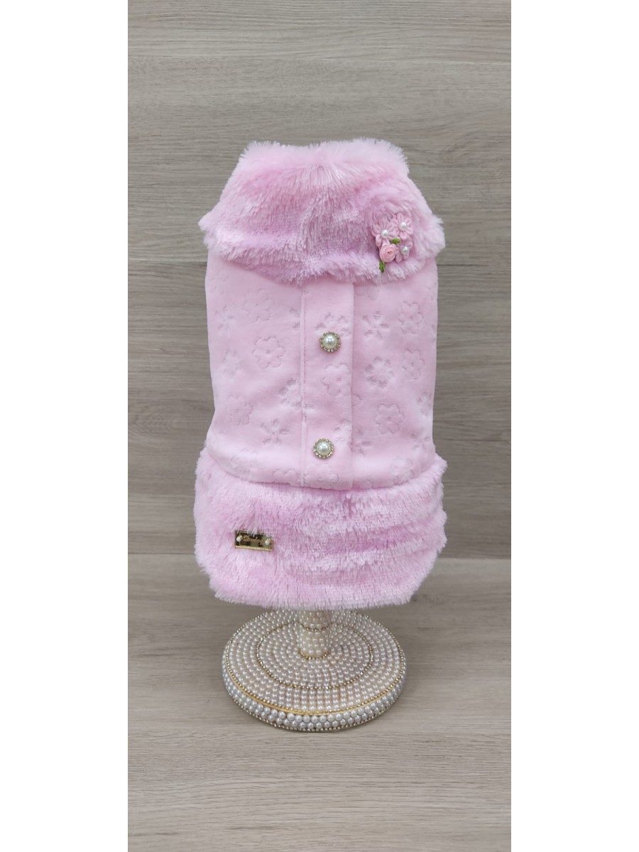 CÓD 1130 - CASACO PLUSH PELO ROSA