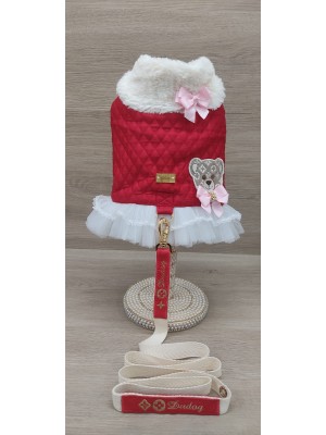 CÓD 1134 - PEITORAL TEDDY VERMELHO FÊMEA