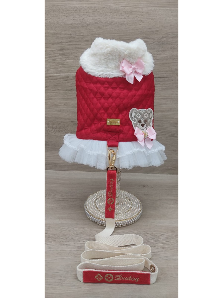 CÓD 1134 - PEITORAL TEDDY VERMELHO FÊMEA