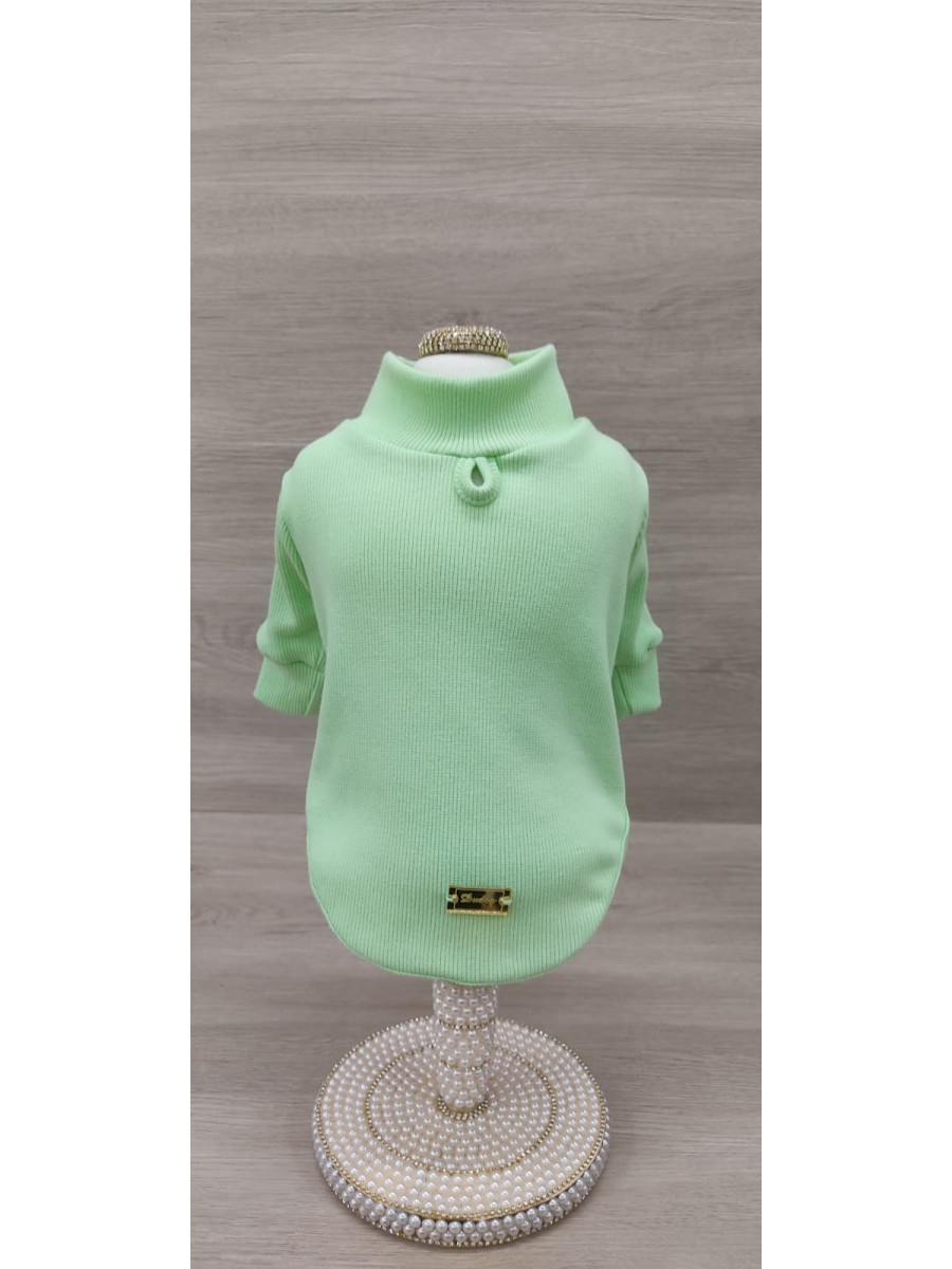 CÓD 1147 - T-SHIRT MANGA LONGA CANELADA VERDE LIMA