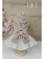 CÓD 1024 - VESTIDO VELUDO ROSE/MANGA TULIPA