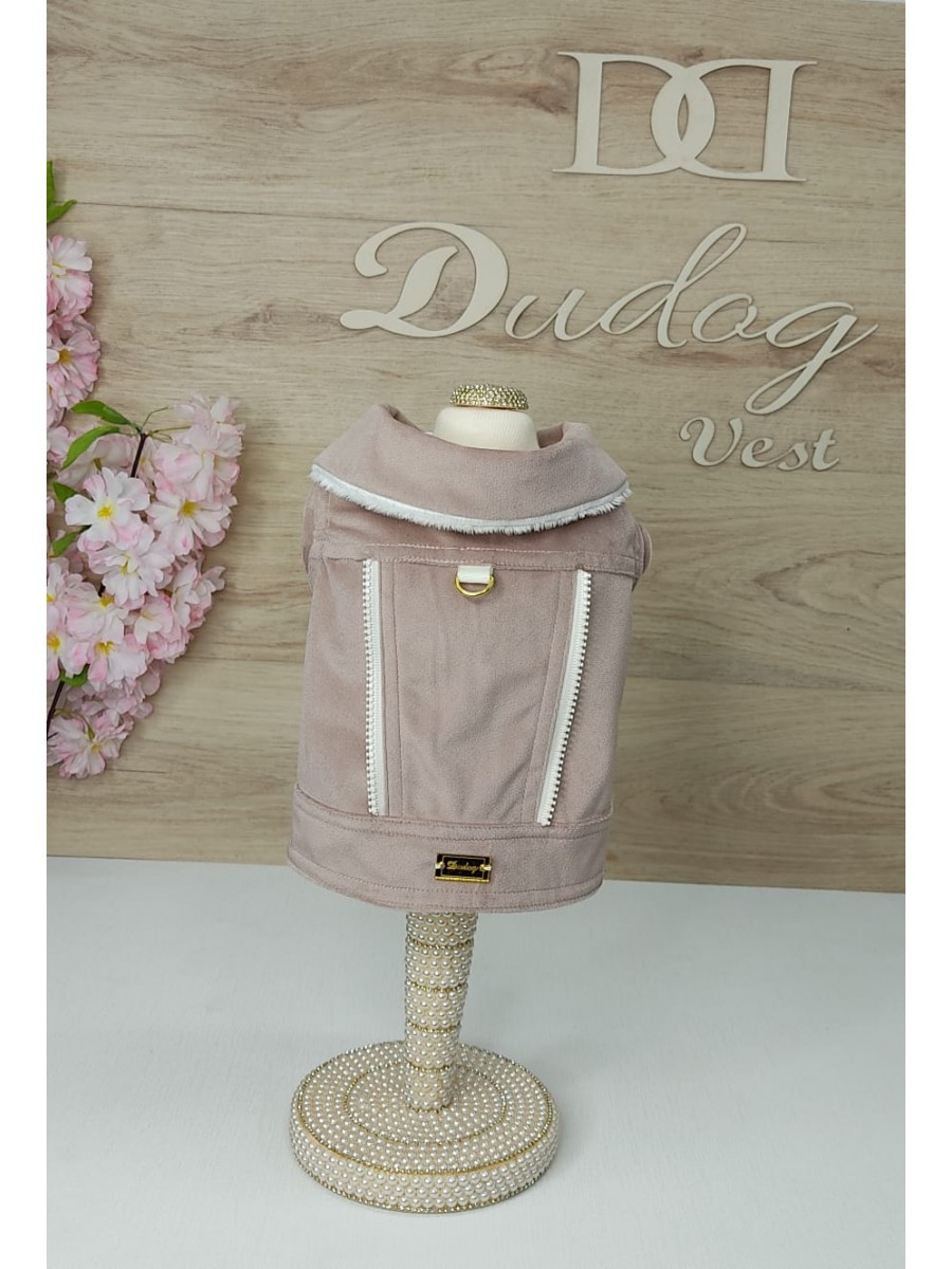 CÓD 1025 - JAQUETA VELUDO ROSE/ZÍPER