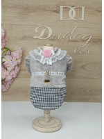 CÓD 1031 - CASACO PIED DE POULE/PELÚCIA GRAY