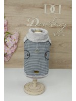 CÓD 1032 - CASACO PIED DE POULE/PELÚCIA GRAY GOLA REGULÁVEL