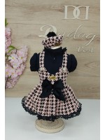 CÓD 1033 - JARDINEIRA PIED DE POULE ROSE/PRETA