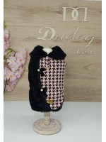 CÓD 1034 - CASACO PIED DE POULE ROSE/PRETO