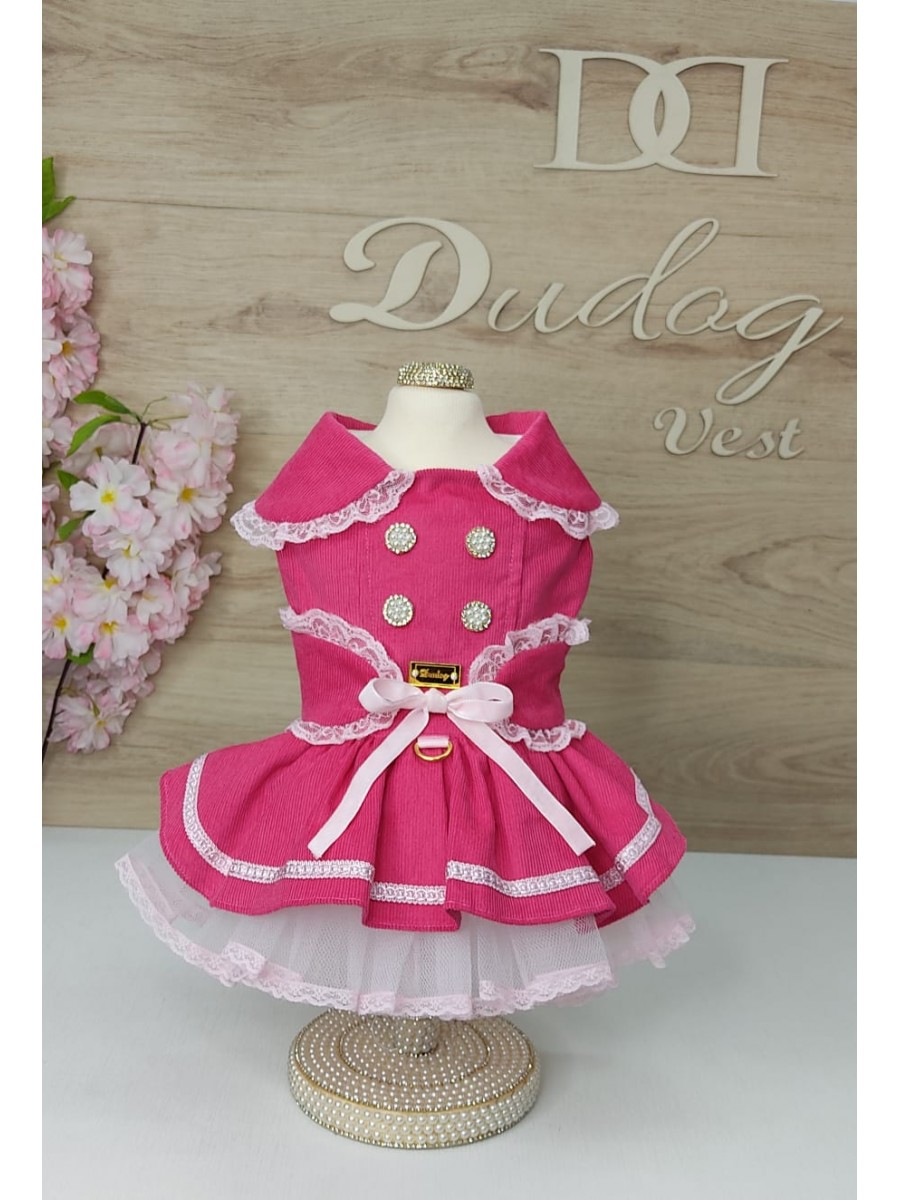 CÓD 1037 - VESTIDO VELUDO COTELE PINK