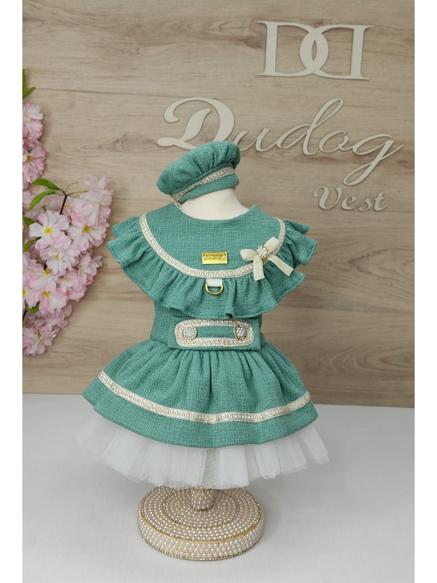 CÓD 1039 - VESTIDO JACQUARD VERDE OFF