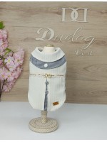 CÓD 1044 - CASACO PLUSH LISTRADO OFF WHITE