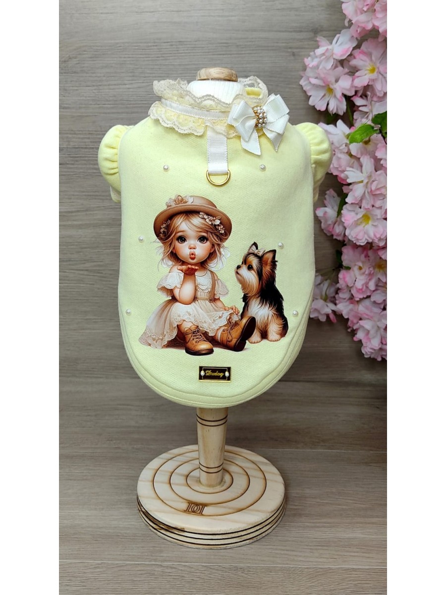 CÓD 1049 - MOLETOM VINTAGE AMARELO BEBE