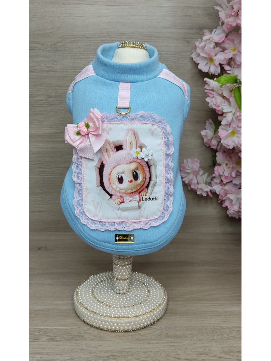 CÓD 1058 - MOLETOM LADUDU AZUL BEBE