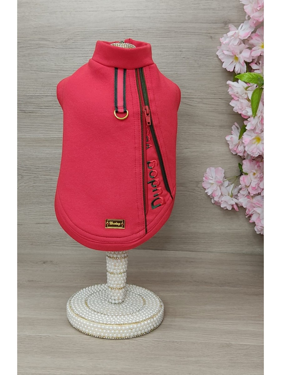 CÓD 1059 - MOLETOM DETALHE ZÍPER VERMELHO