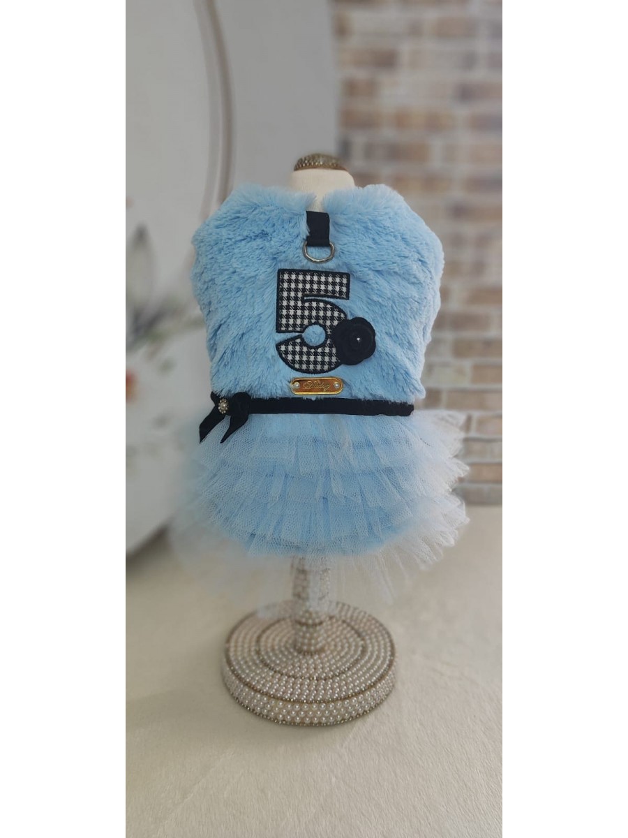 CÓD 0933 - VESTIDO DELICATE FIVE AZUL