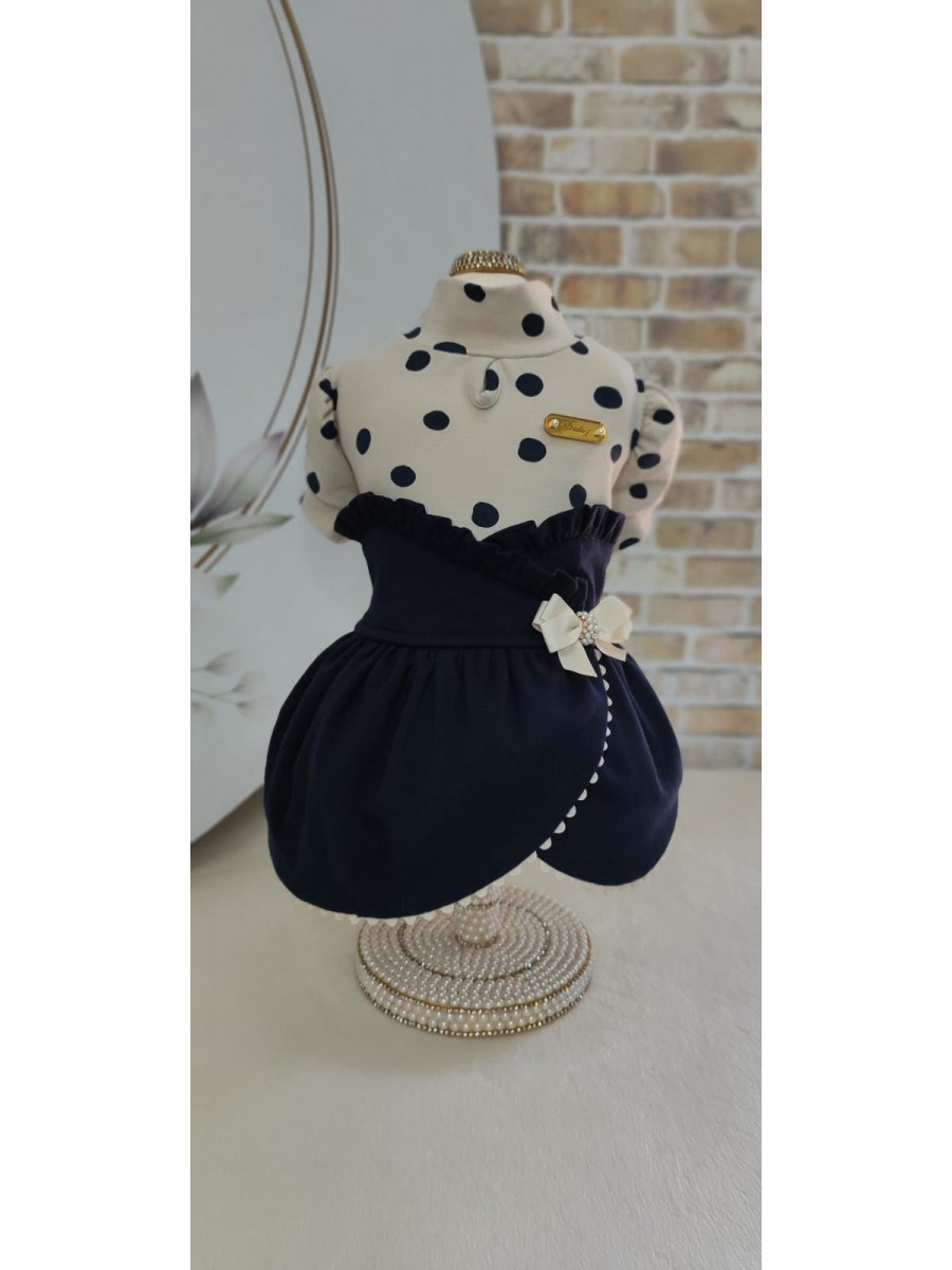 CÓD 0936 - VESTIDO DELICATE POÁ AZUL