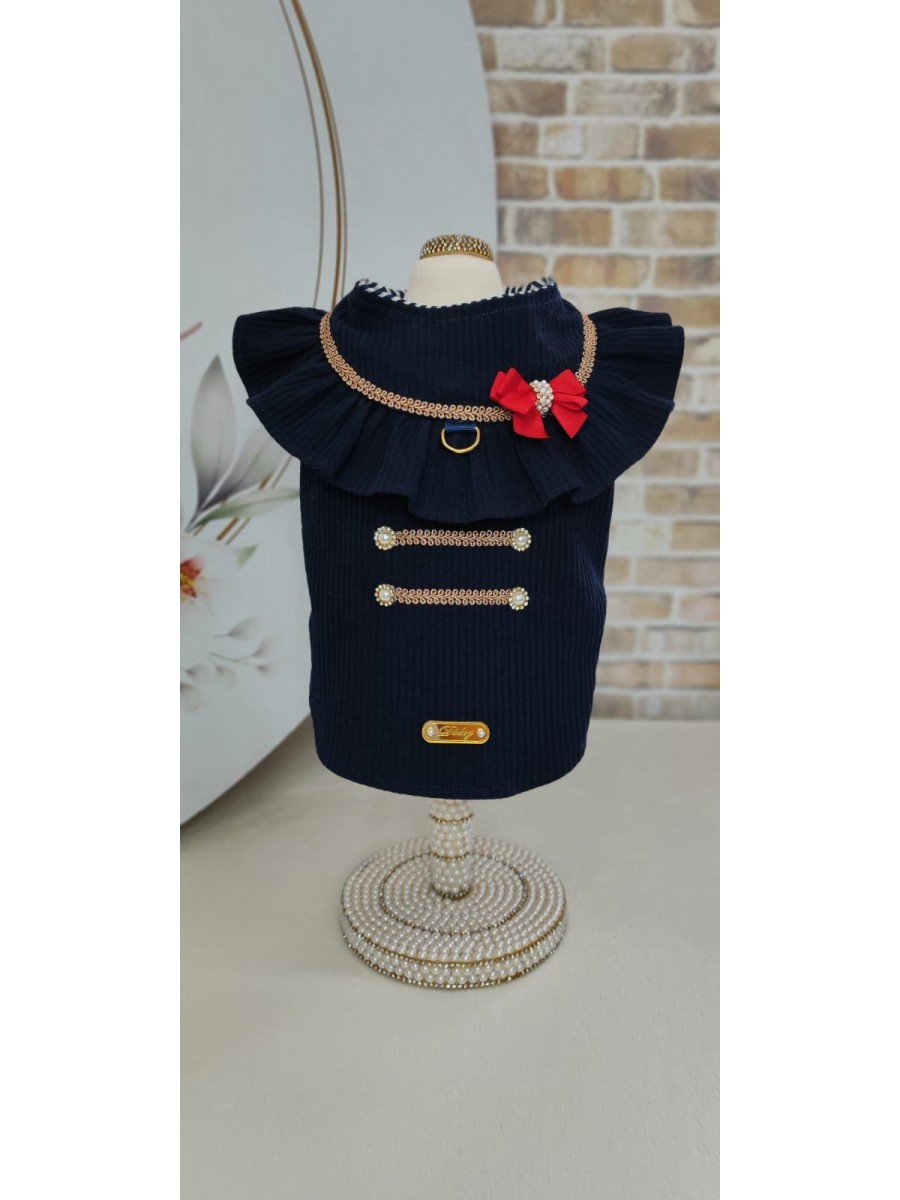 CÓD 0939 - CASACO DELICATE VELUDO/AZUL FEMEA