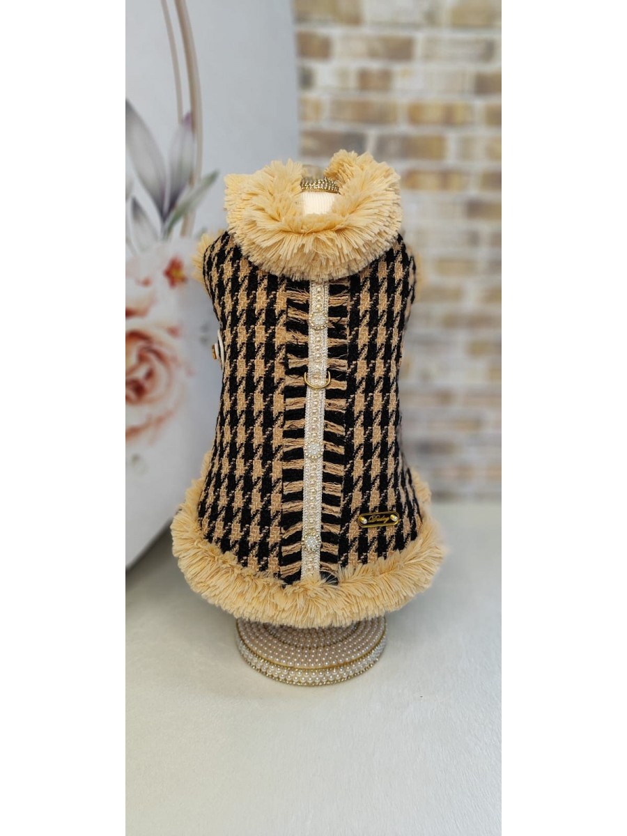 CÓD 0942 - CASACO DELICATE TWEED CARAMELO/FÊMEA