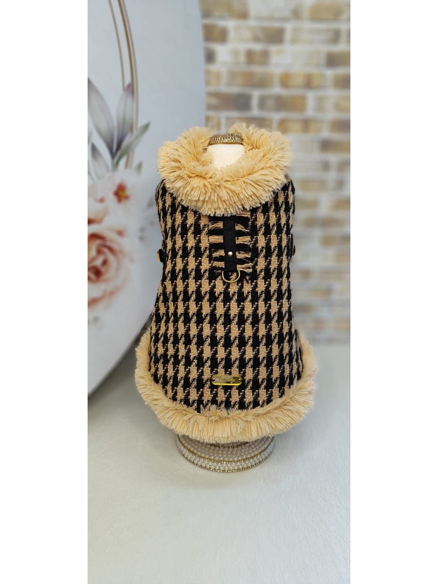 CÓD 0943 - CASACO DELICATE TWEED CARAMELO/MACHO