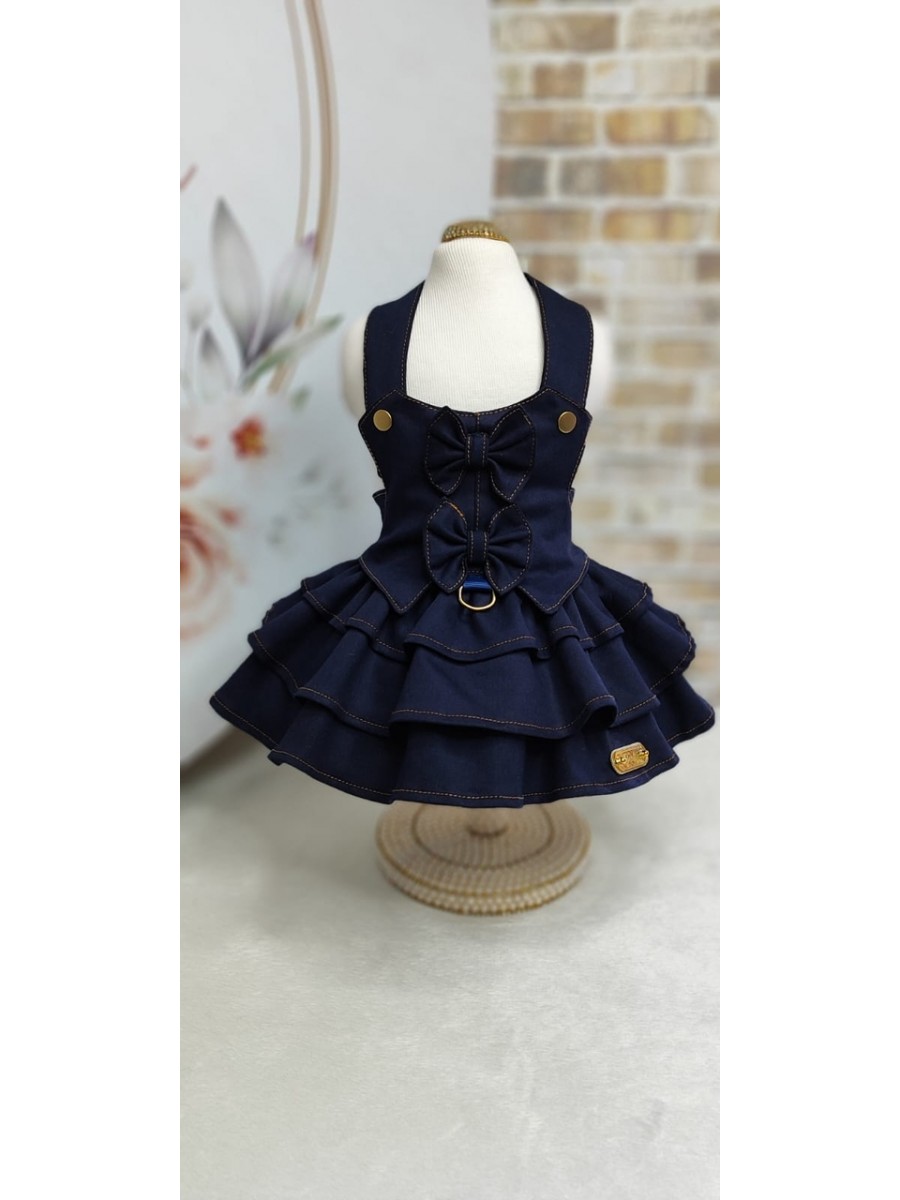 CÓD 0929 - JARDINEIRA DELICATE AZUL LAÇOS