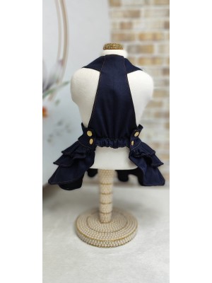 CÓD 0929 - JARDINEIRA DELICATE AZUL LAÇOS