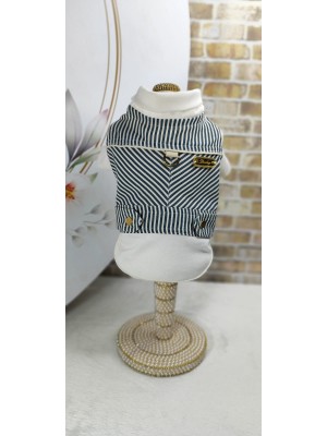 CÓD 0931 - JAQUETA DELICATE LISTRA LINHO/OFF