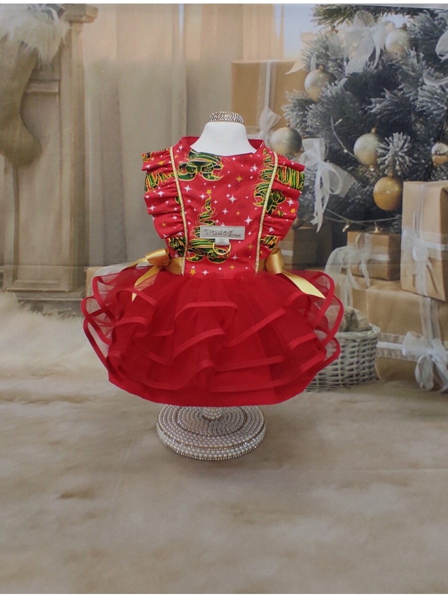 CÓD N138 - VESTIDO NOITE FELIZ ÁRVORES