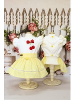 CÓD 0864 - VESTIDO CEREJINHA/AMARELO