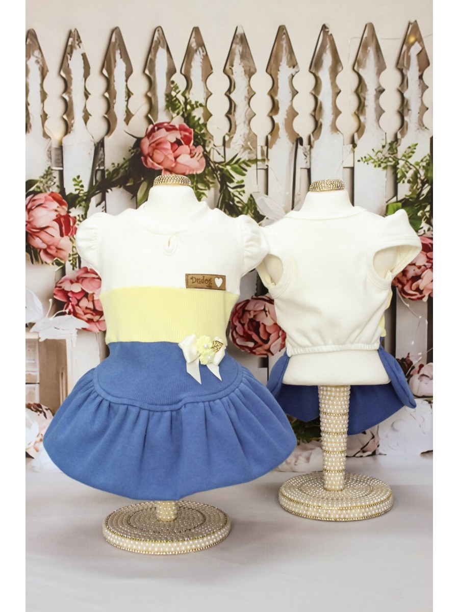 CÓD 0877 - VESTIDO TRI COLORS DENIN