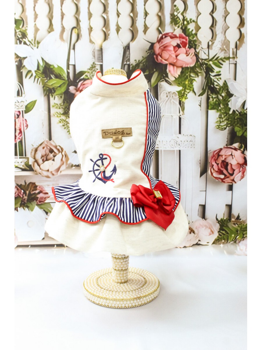 CÓD 0885 - VESTIDO NAVY LINHO