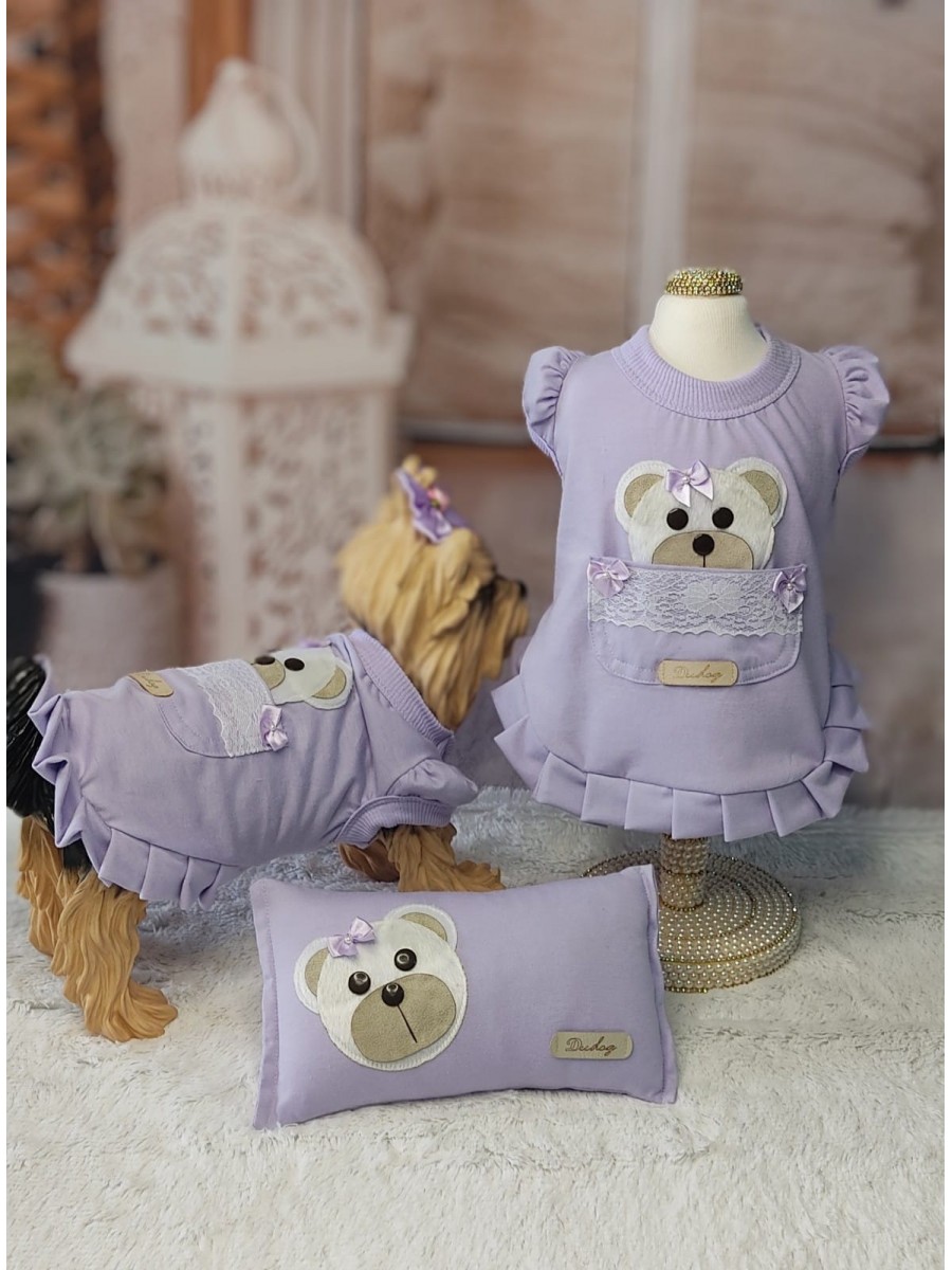 CÓD 0842 - CAMISOLA URSO LAVANDA