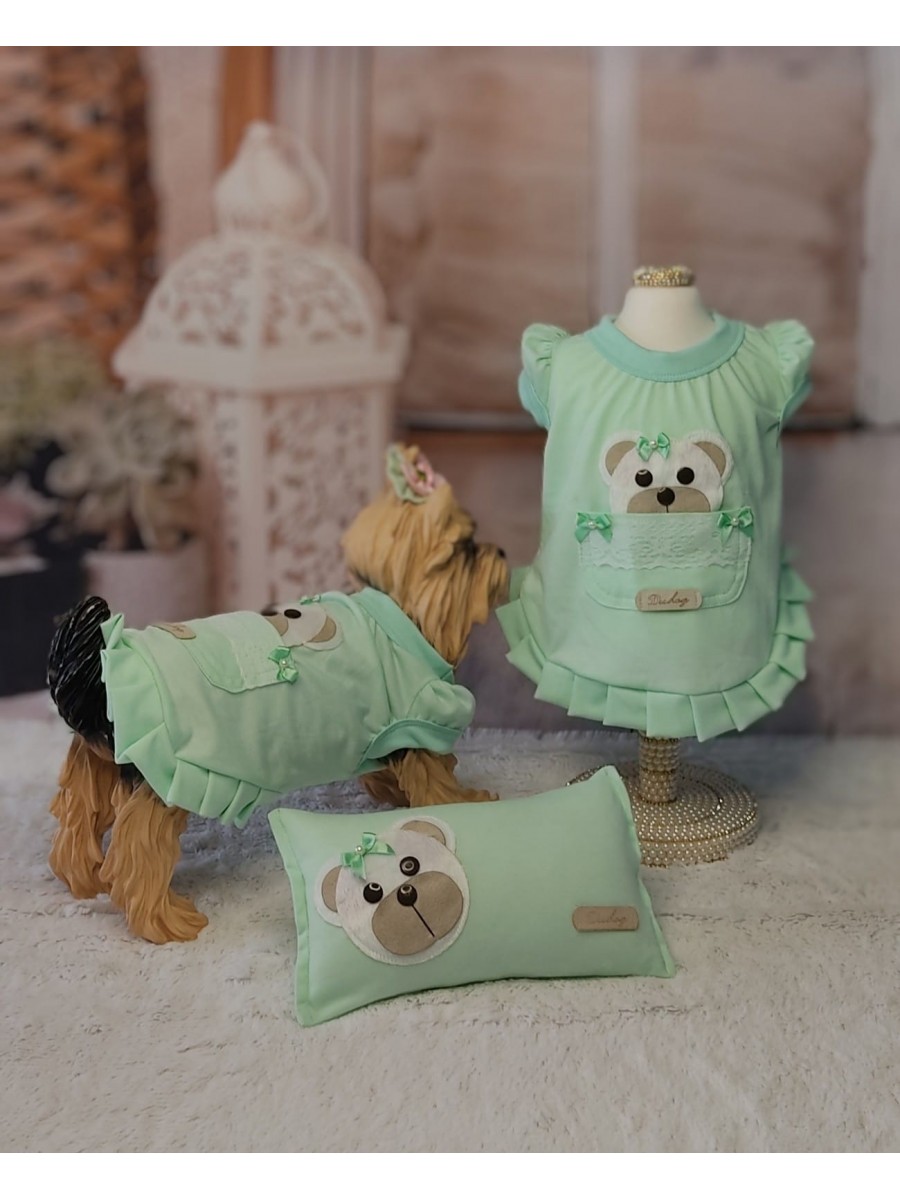 CÓD 0843 - CAMISOLA URSO VERDE BEBÊ
