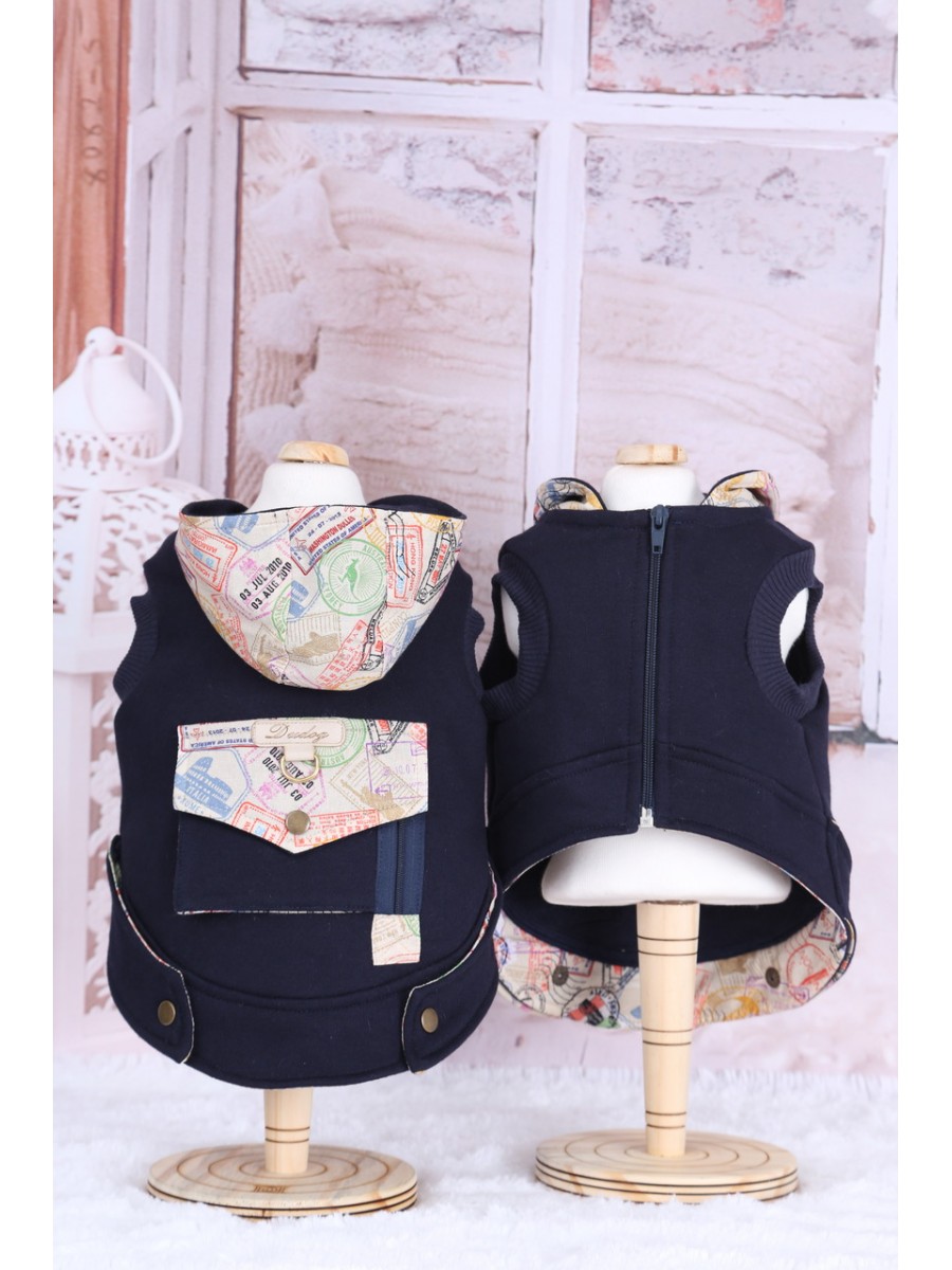 CÓD 0828 - JAQUETA AZUL SELOS