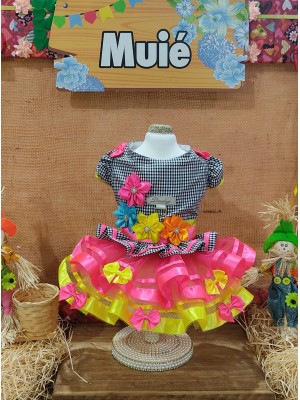 CÓD J016 - VESTIDO JUNINO ROSINHA