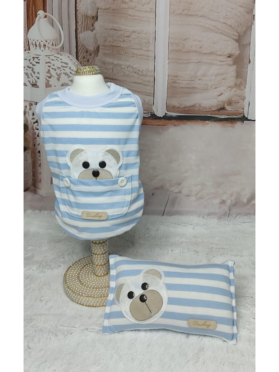 CÓD 0840 - REGATA LISTRA AZUL