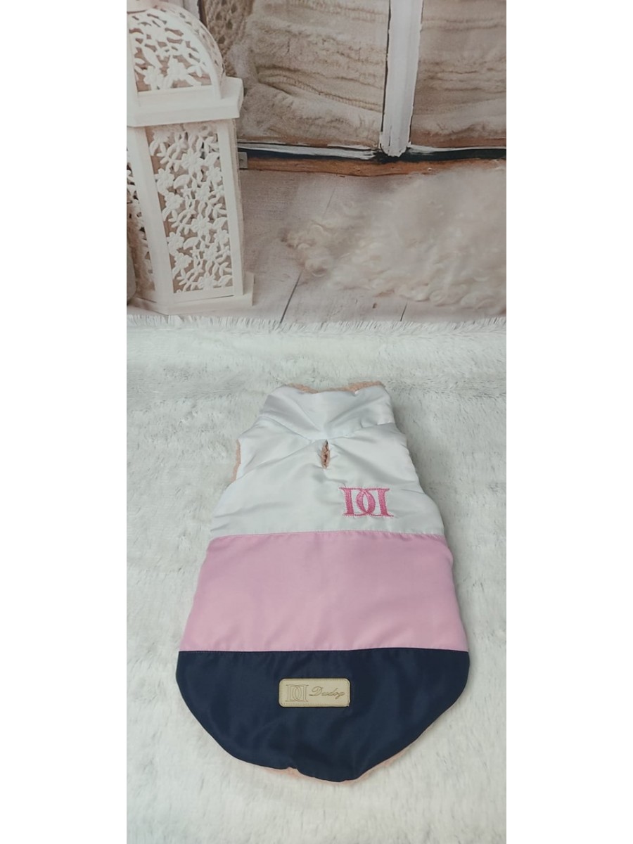 CÓD 0836 - CASACO CORTA VENTO/FORRADO BRANCO/ROSA/AZUL XPP-PP