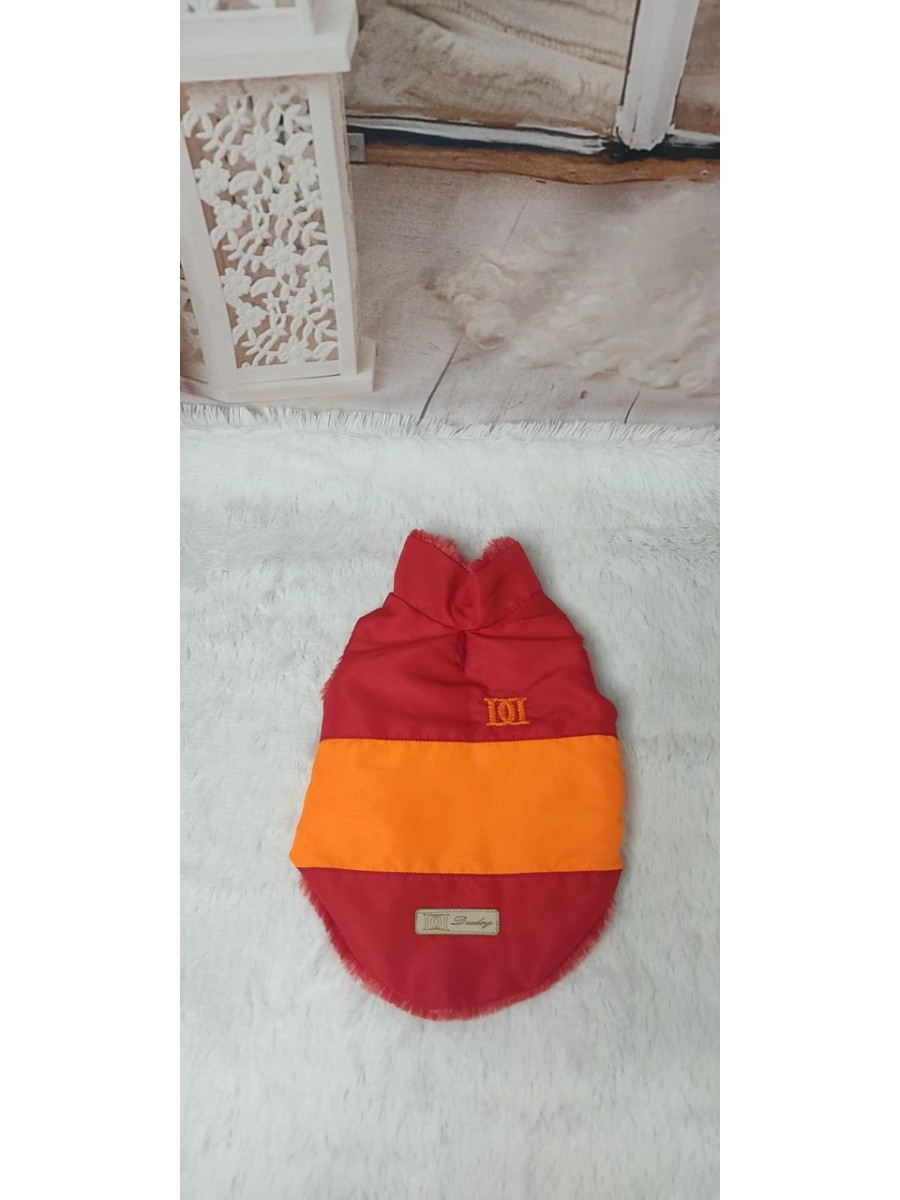 CÓD 0836  CASACO CORTA VENTO/FORRADO VERMELHO/LARANJA/VERMELHO P-M-G-GG - 