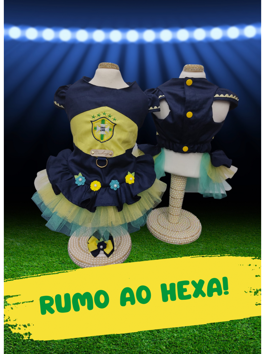 CÓD BR001 - VESTIDO BRASIL AZUL