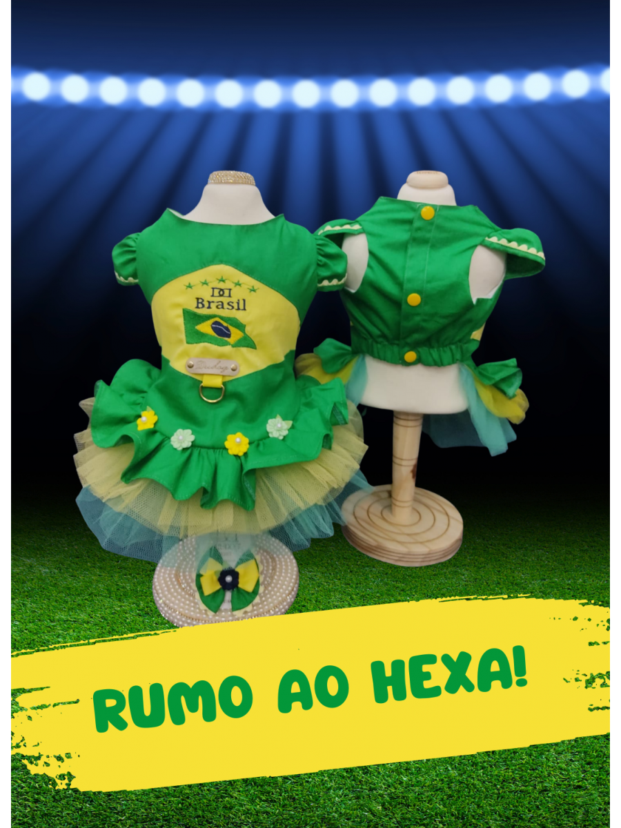 CÓD BR002 - VESTIDO BRASIL VERDE