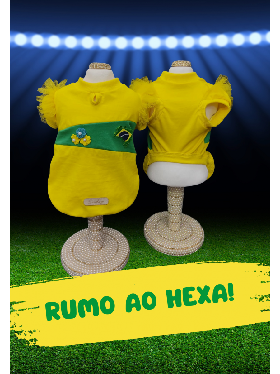 CÓD BR006 - BABY LOOK BRASIL AMARELA