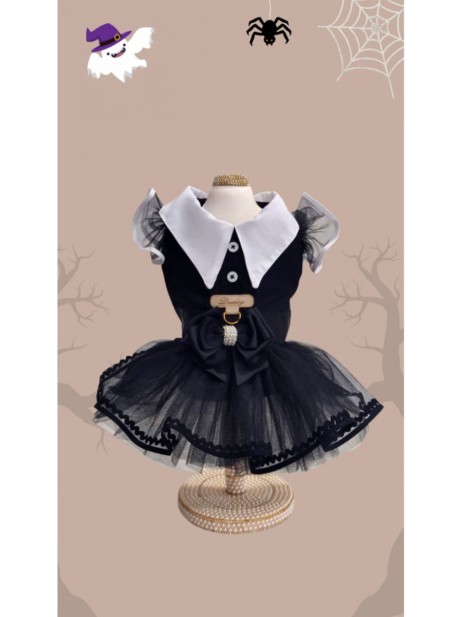 CÓD F030 - VESTIDO PRETO/BRUXINHA