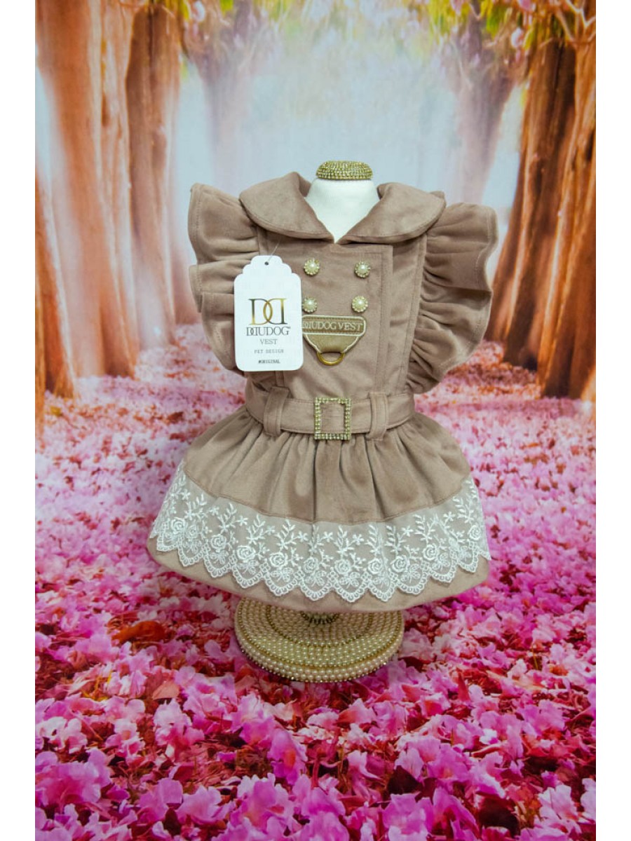 CÓD 0701 - VESTIDO VELUDO ROSÊ LUXO