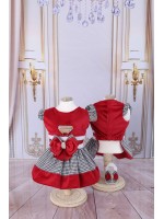 CÓD 0751 - VESTIDO PIED / VELUDO VERMELHO