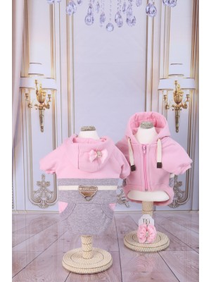 CÓD 0776 - MOLETOM SPORT ROSA E MESCLA