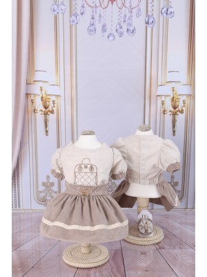 CÓD 0757 - VESTIDO BOLSA / VELUDO FENDI